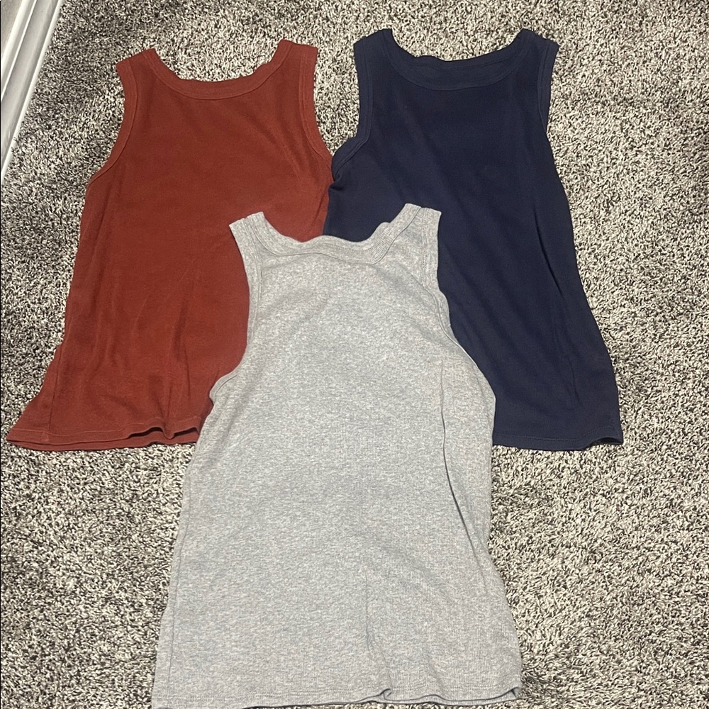 a new day Women's Tank Tops - Rust, Navy, and Light Gray